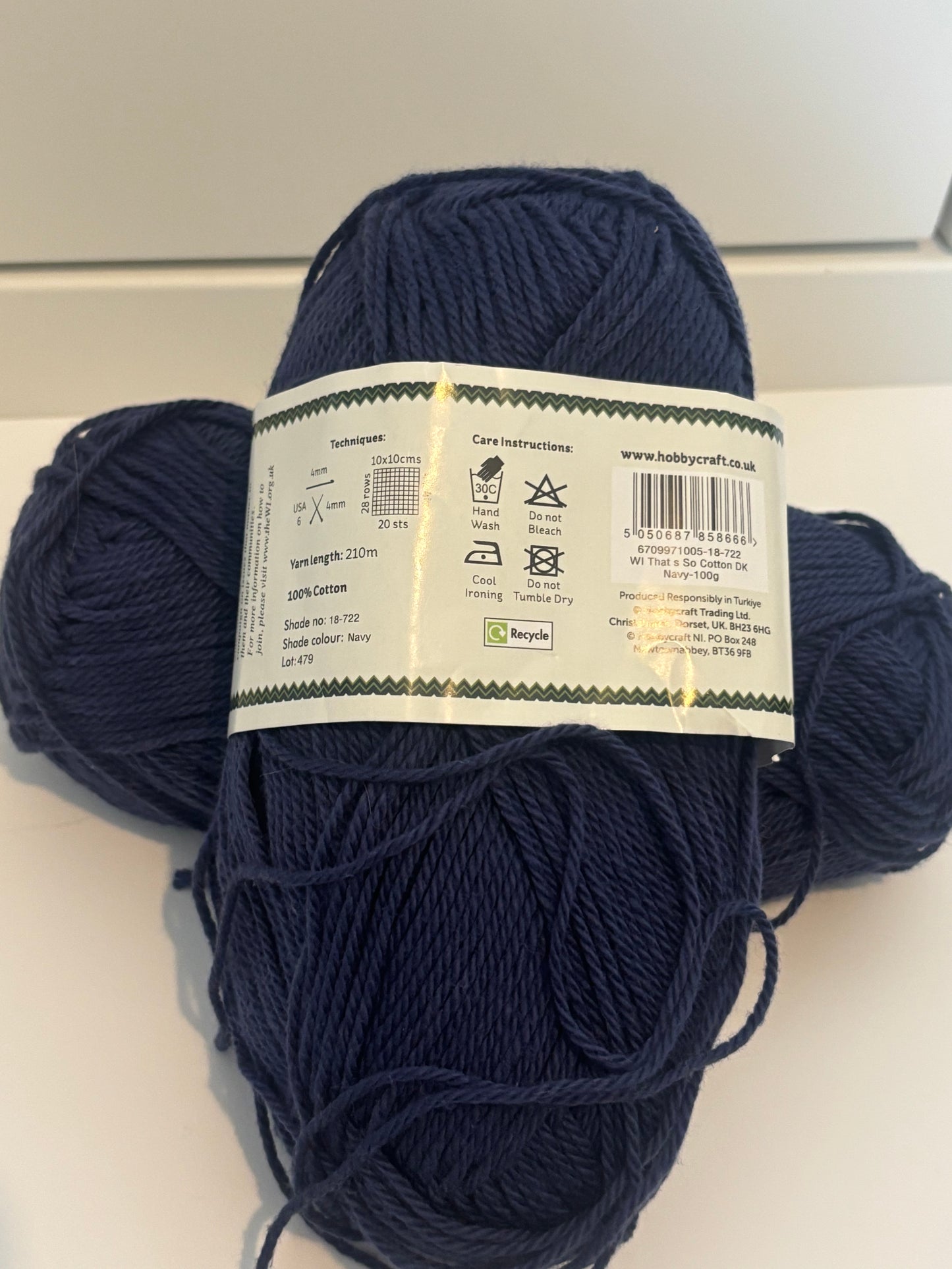 Women's institute Navy cotton DK