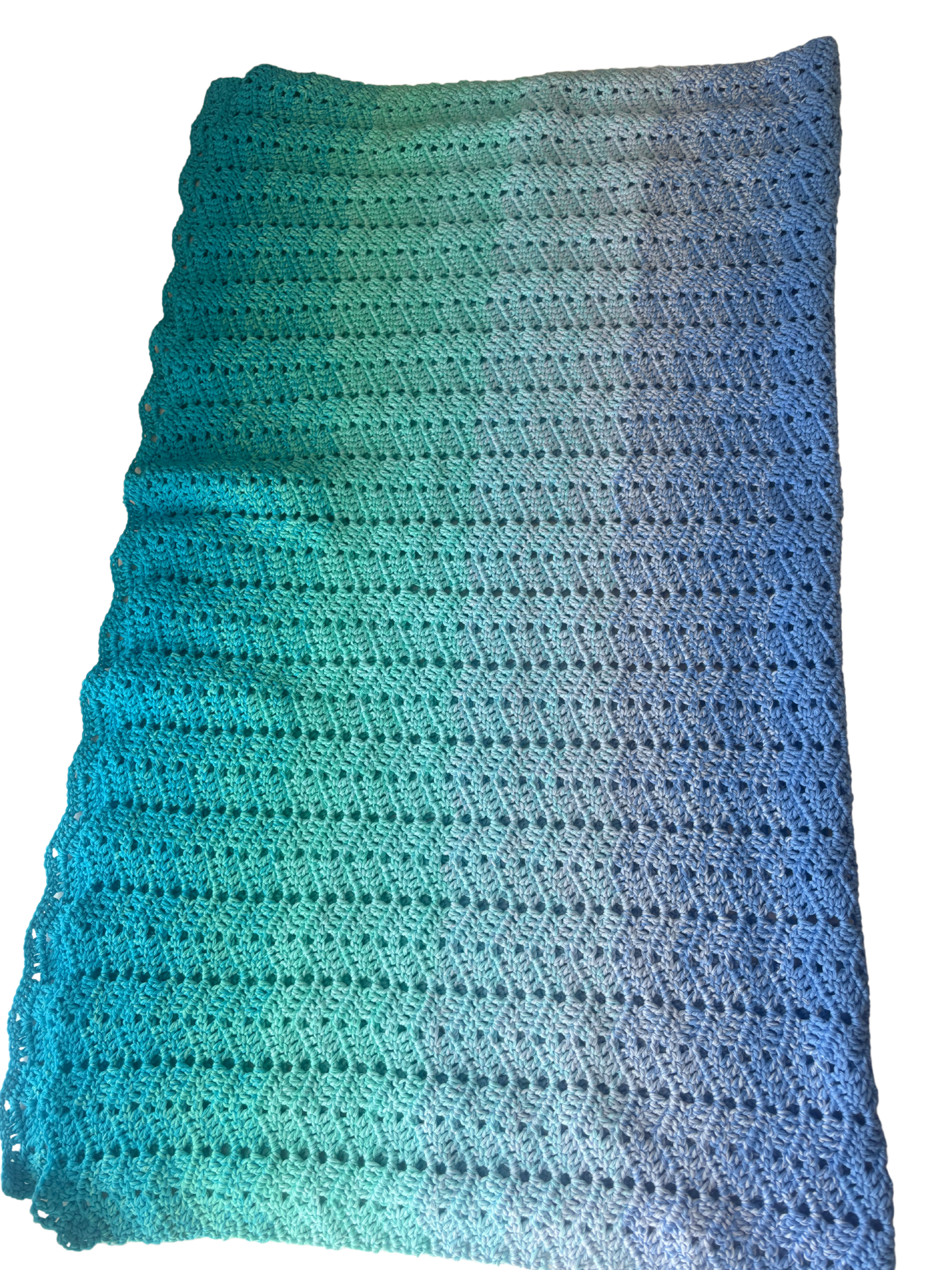 Blue ombre ripple blanket