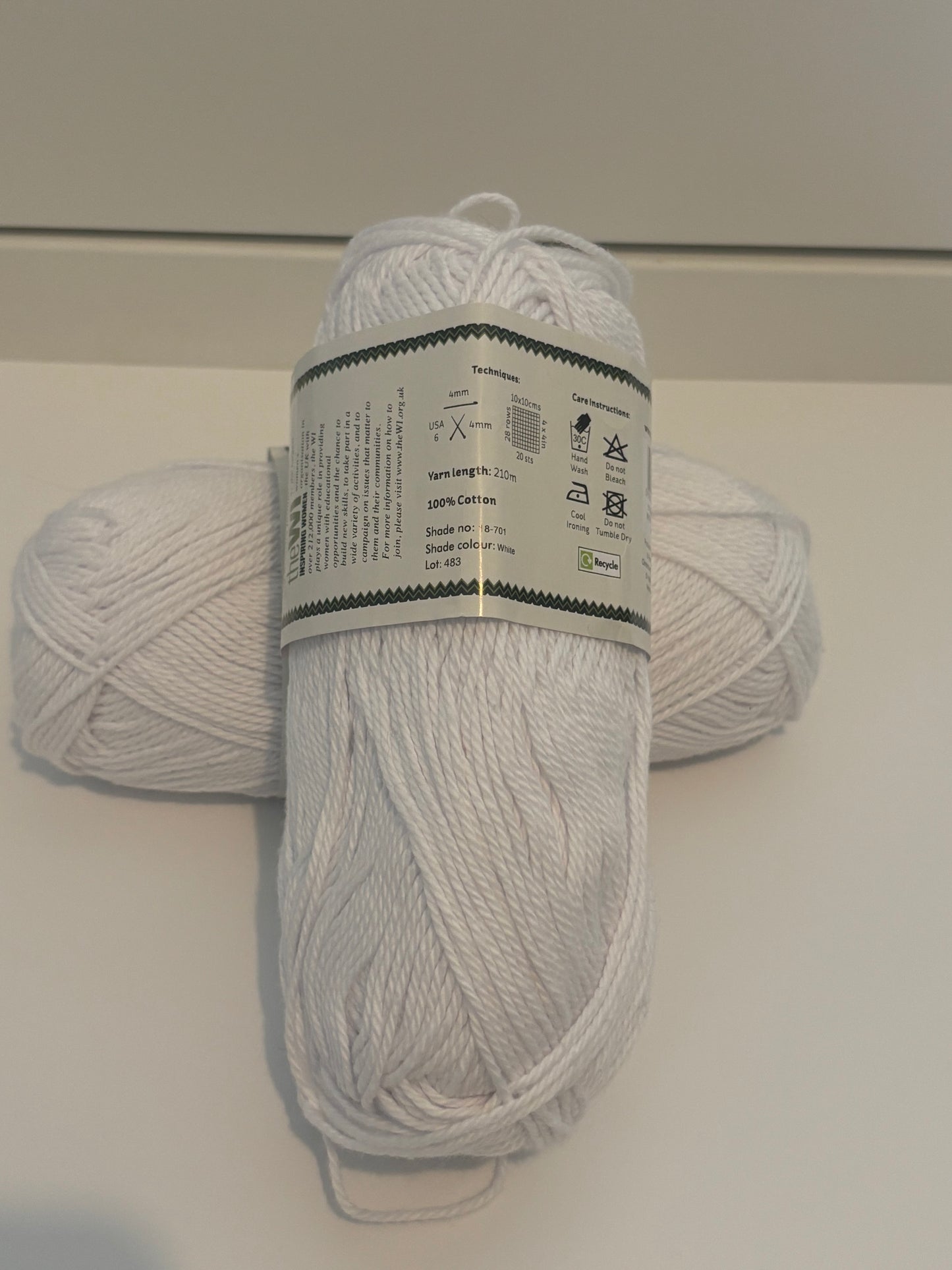 Women's institute white cotton DK