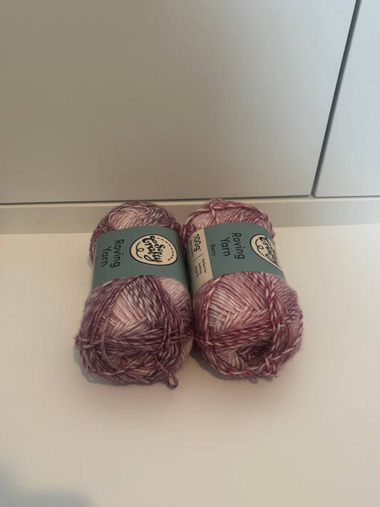 Pink roving yarn